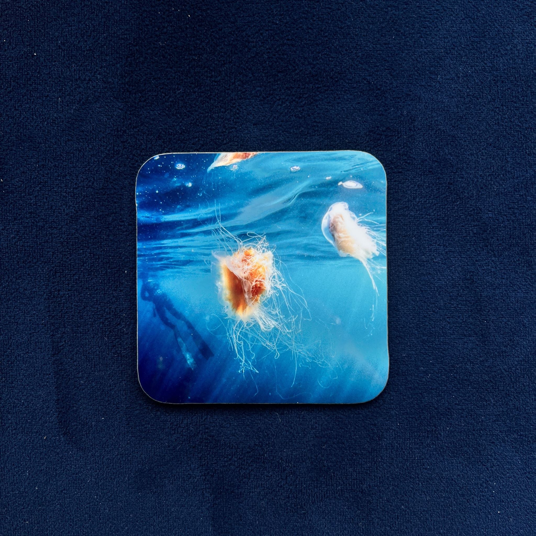 Jellyfish & The Diver - Orkney Underwater Drinks Coaster